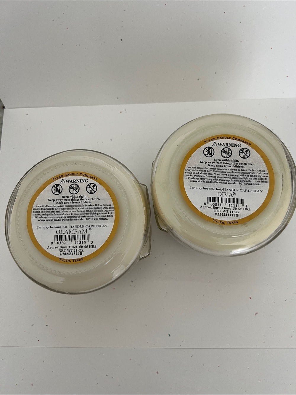 Tyler Candle Company Scented Candles(2) - NWT DIVA & GLAMFAM Scents 11oz - Picture 2 of 7